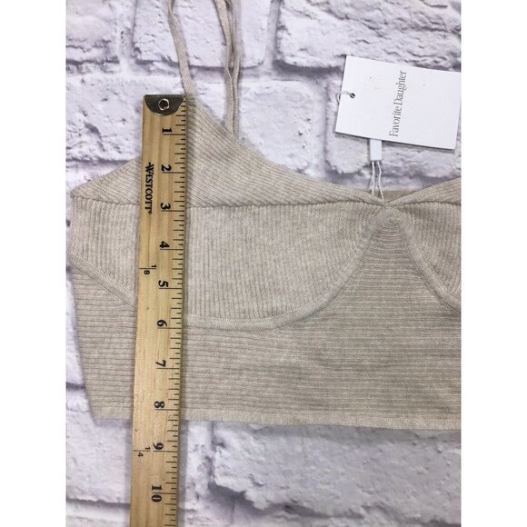 NWT Favorite Daughter Cashmere Blend Spaghetti Strap Bralette Beige Size Medium - Picture 5 of 5